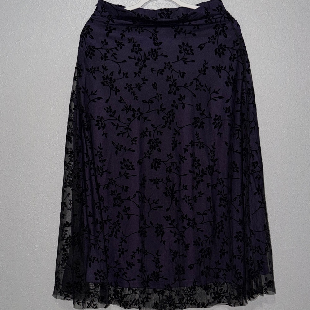 Elegant Black Floral Skirt